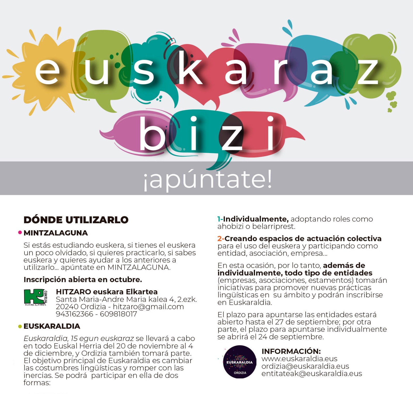 CAS Euskara laguntzak