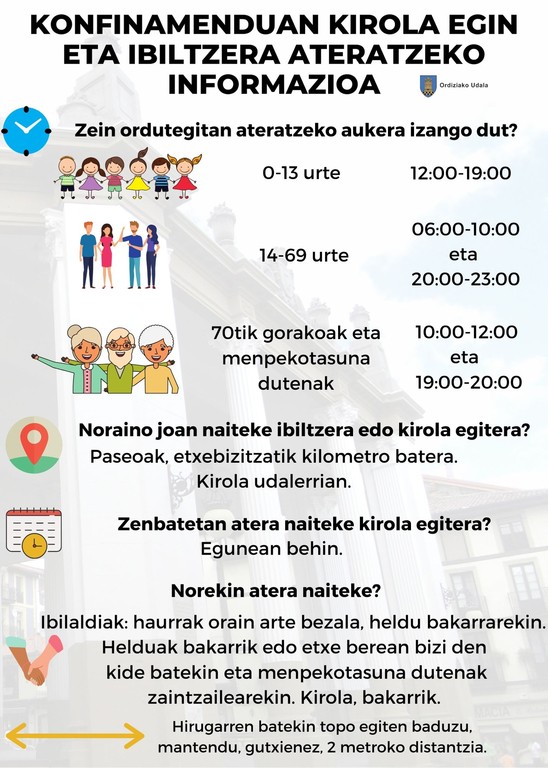 Konfinamenduan kirola egin eta ibiltzera ateratzeko informazioa