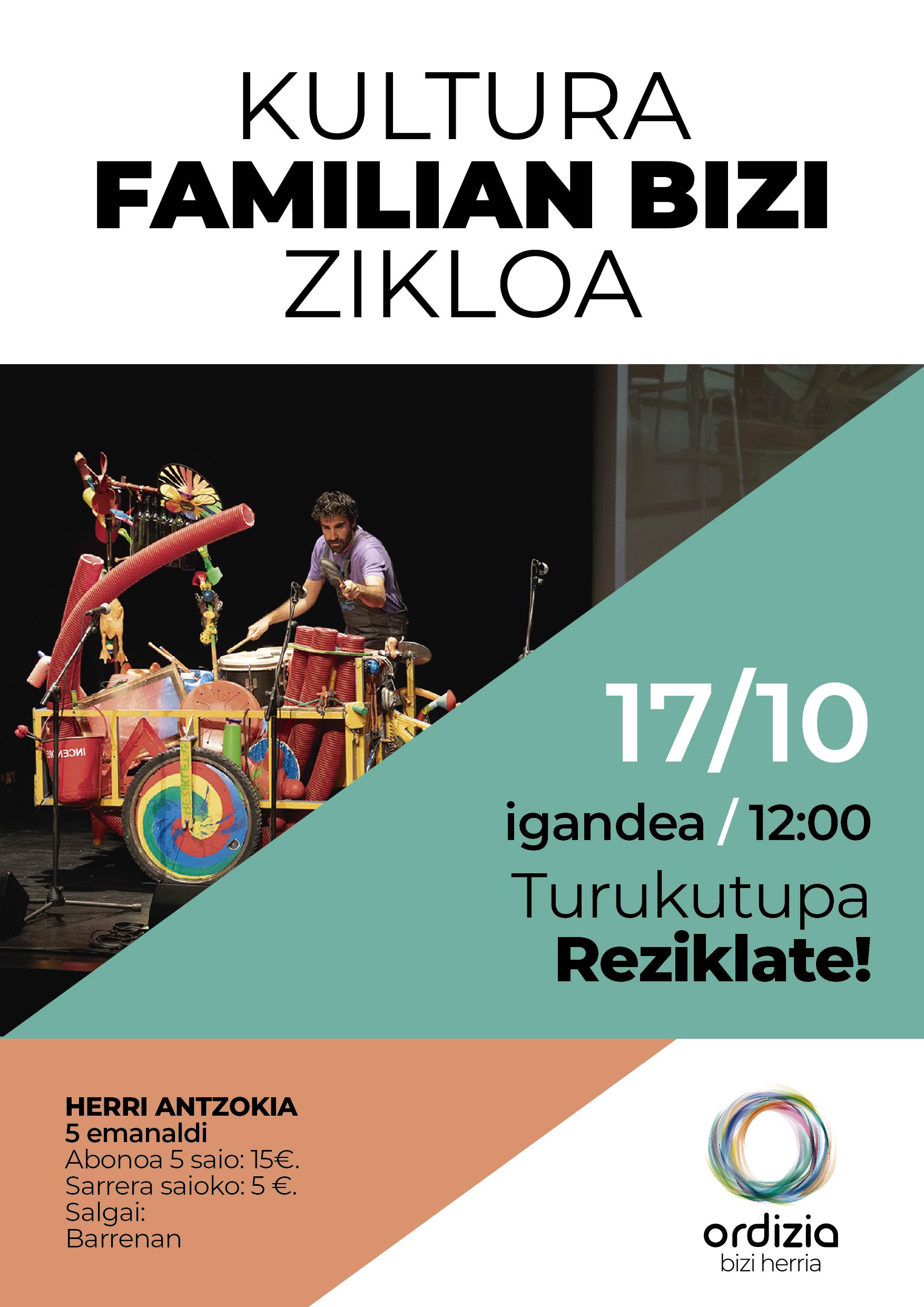 'Reziklate' ikuskizuna, igande honetan